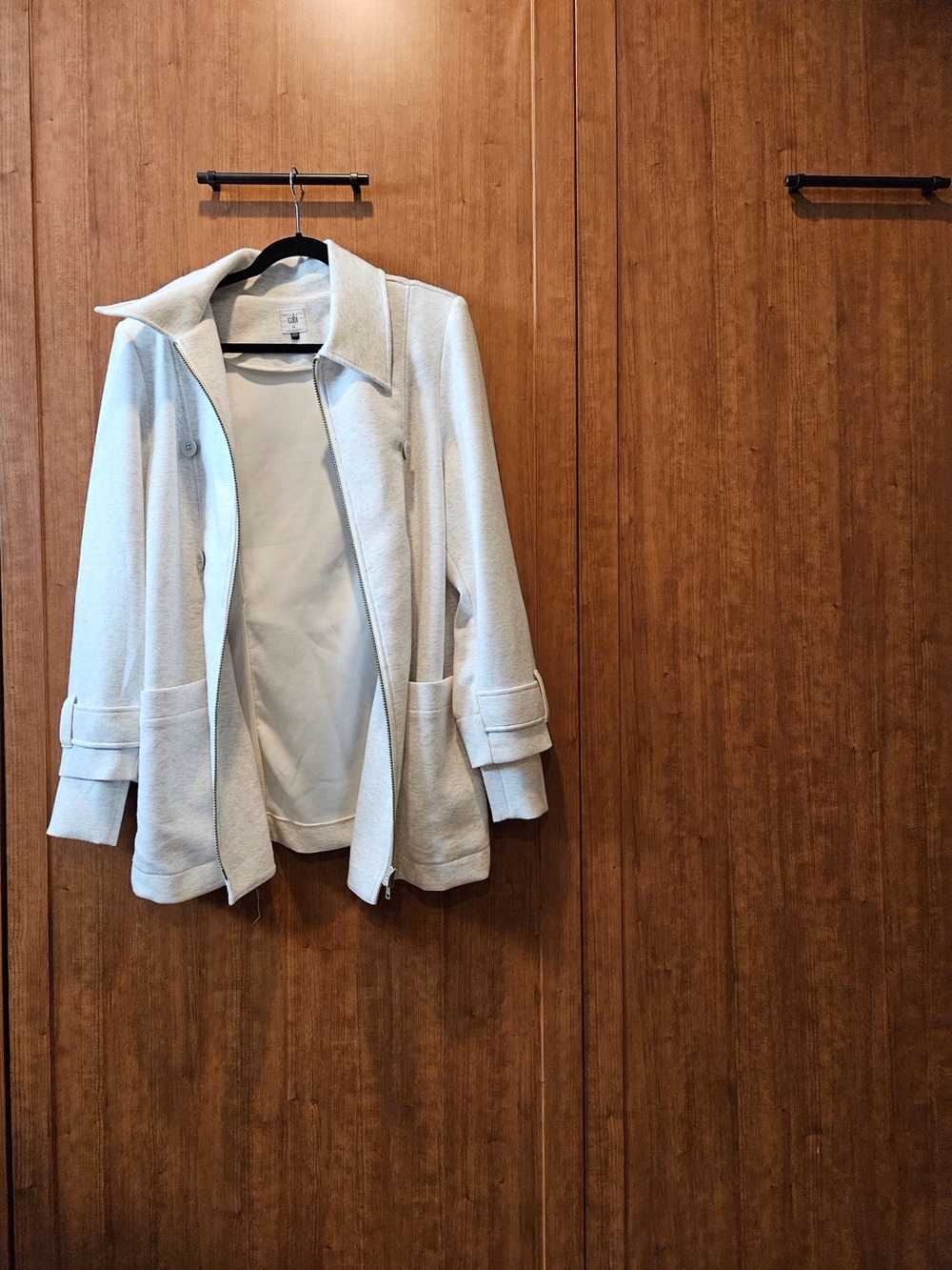 CAbi Peacoat with Zip Front-Oatmeal Cream color - Picture 3 of 4